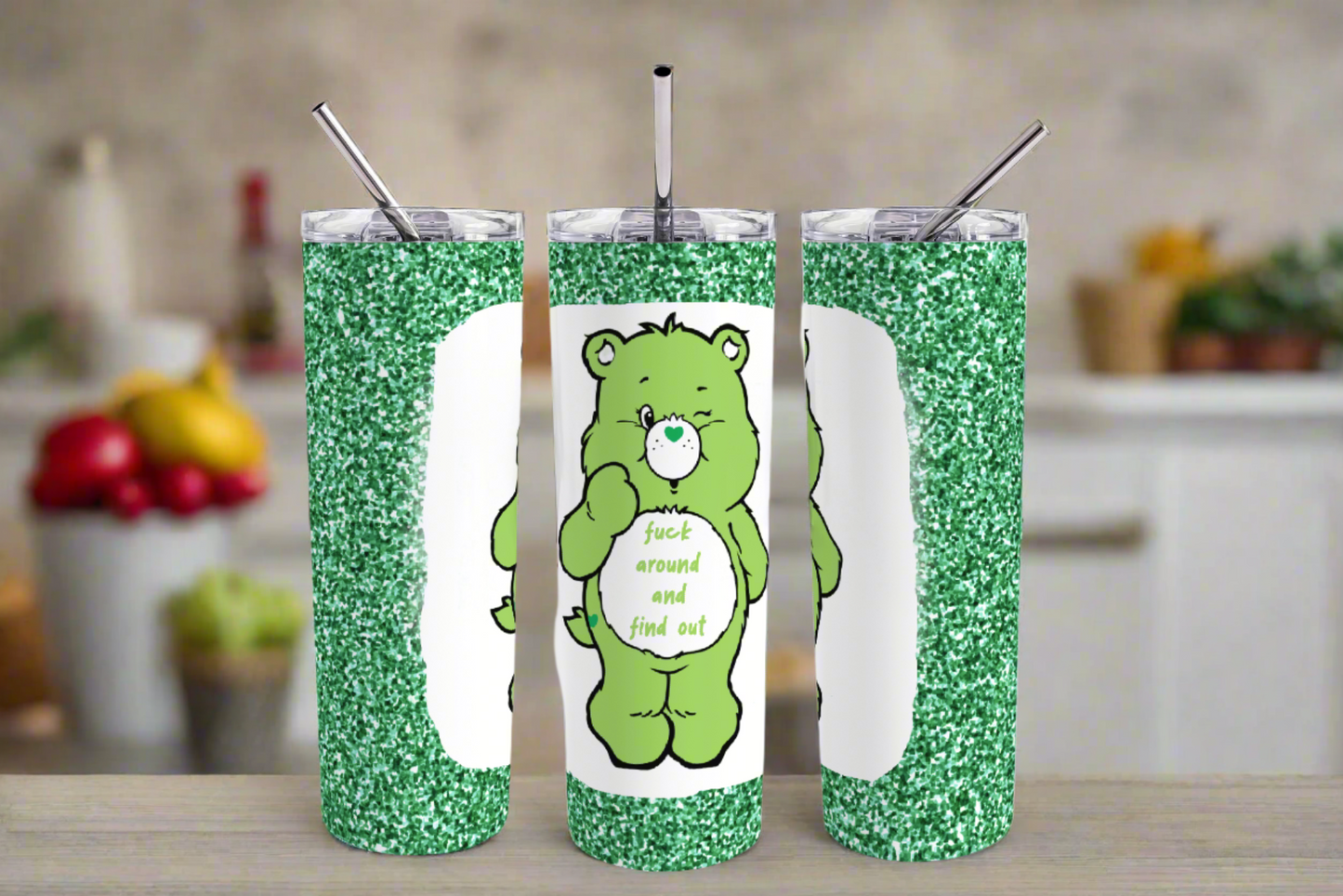 Swear Bear Tumbler Sublimation Wrap Bundle PNG