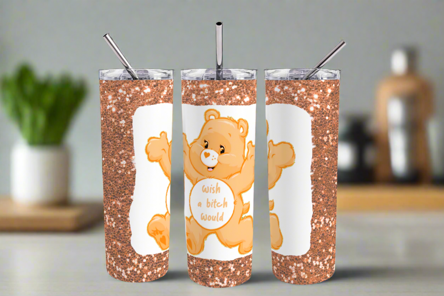 Swear Bear Tumbler Sublimation Wrap Bundle PNG