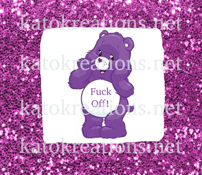 Purple Swear Bear Tumbler Sublimation Wrap PNG