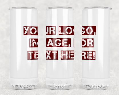 20oz Bluetooth Speaker Tumbler Customized with your image, logo, or text - Kato Kreations
