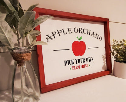 Apple Orchard Farmhouse Style Wood Sign - Kato Kreations