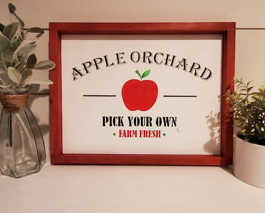 Apple Orchard Farmhouse Style Wood Sign - Kato Kreations
