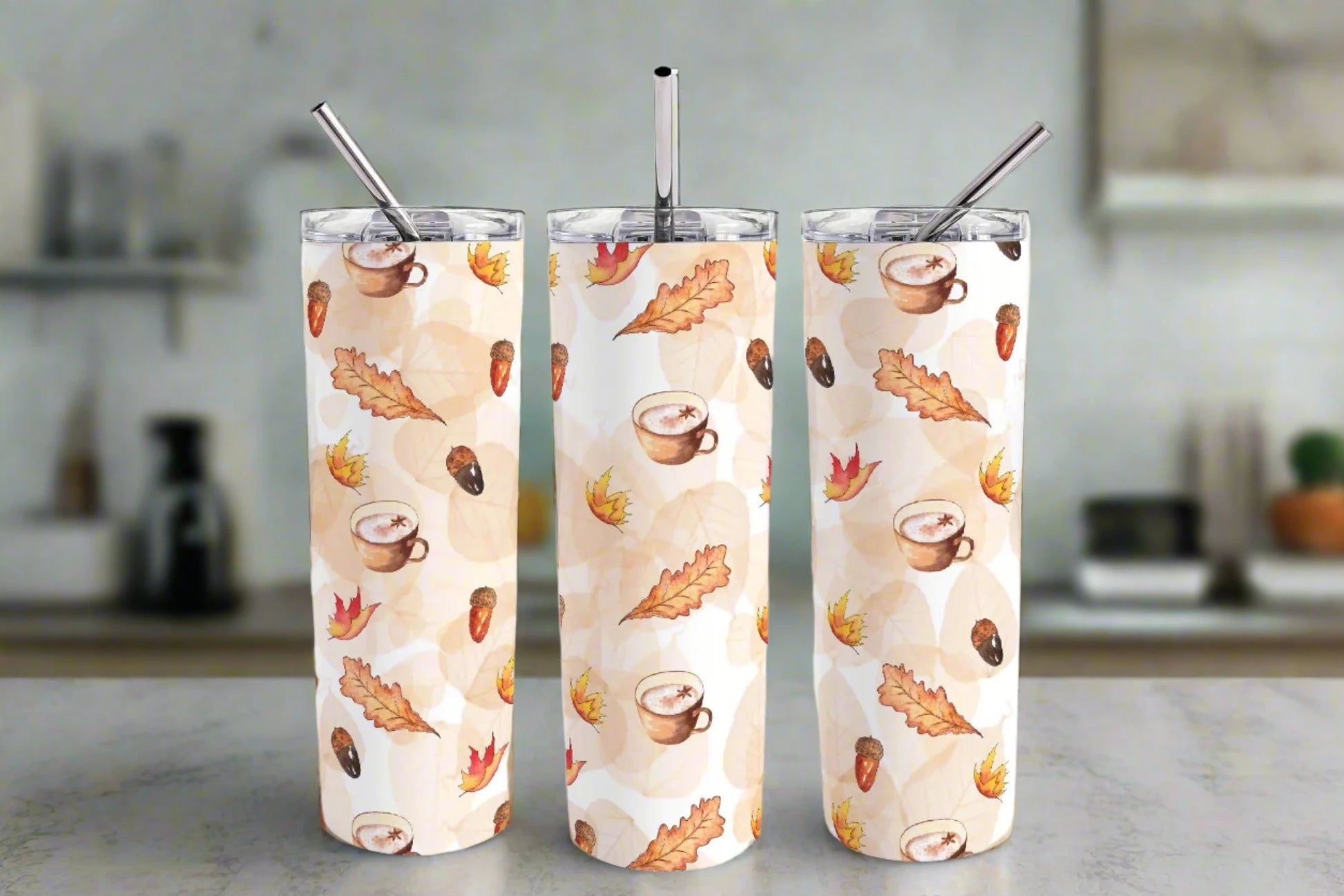 Autumn Leaves 20 oz Sublimated Skinny Tumbler - Kato Kreations