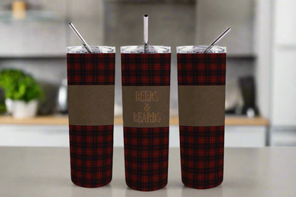 Beers & Beards 20 oz Sublimated Skinny Tumbler - Kato Kreations