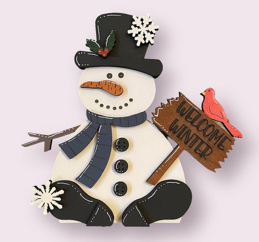 Christmas Snowman Shelf Sitter - Kato Kreations