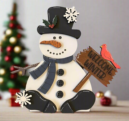 Christmas Snowman Shelf Sitter - Kato Kreations