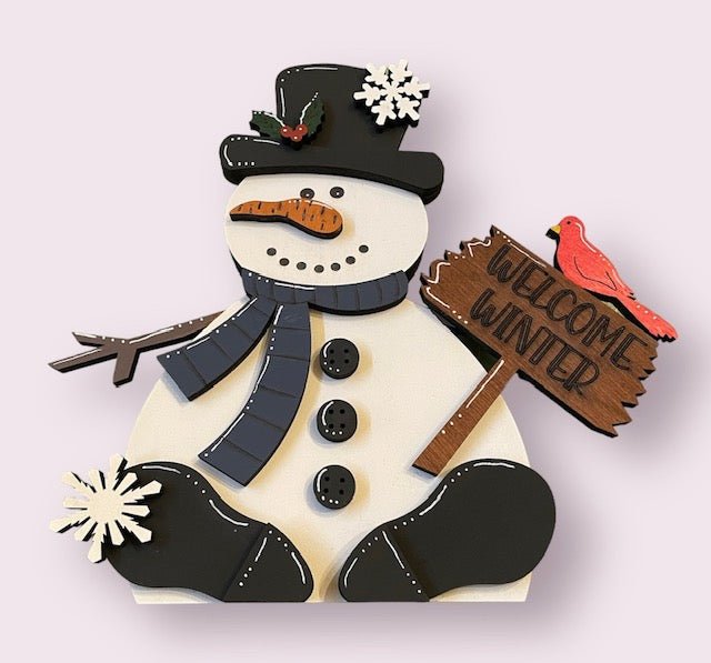 Christmas Snowman Shelf Sitter - Kato Kreations