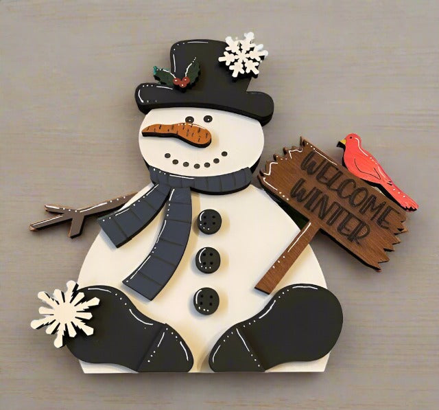 Christmas Snowman Shelf Sitter - Kato Kreations