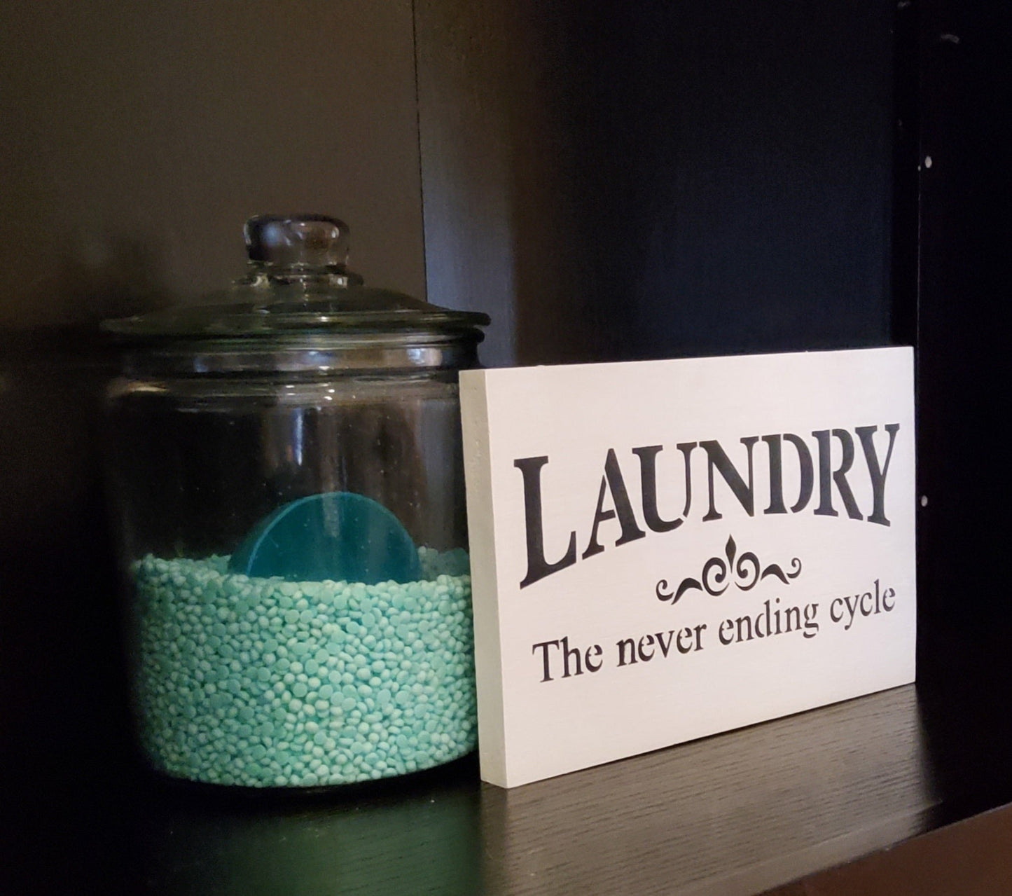 Customizable "Laundry The Never Ending Cycle" Farmhouse Sign - Kato Kreations