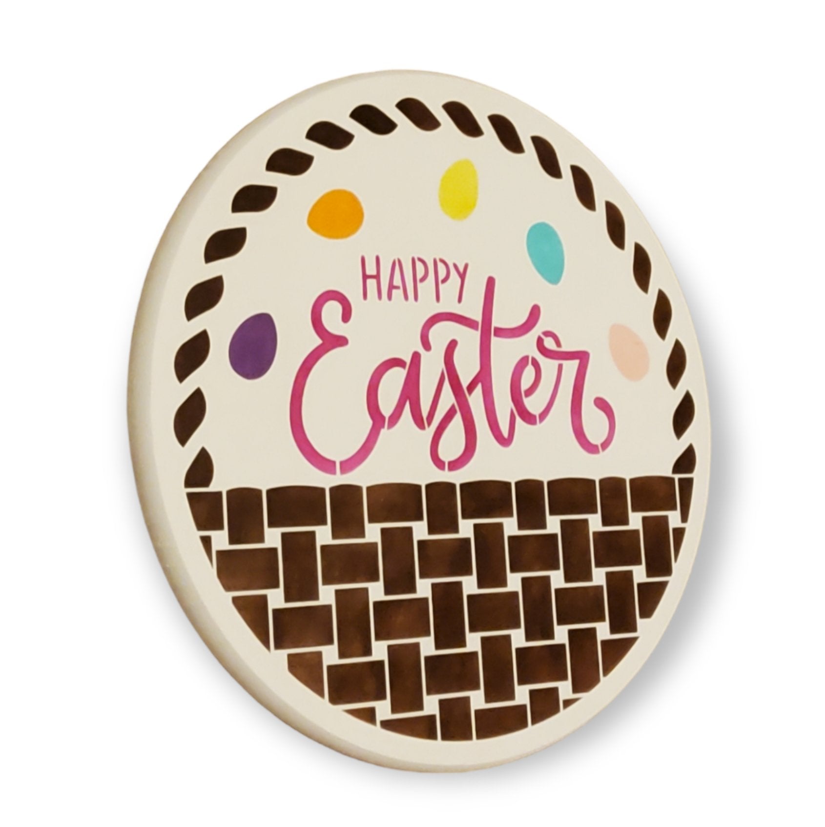 Happy Easter 18" Wood Round Door Hanger - Kato Kreations