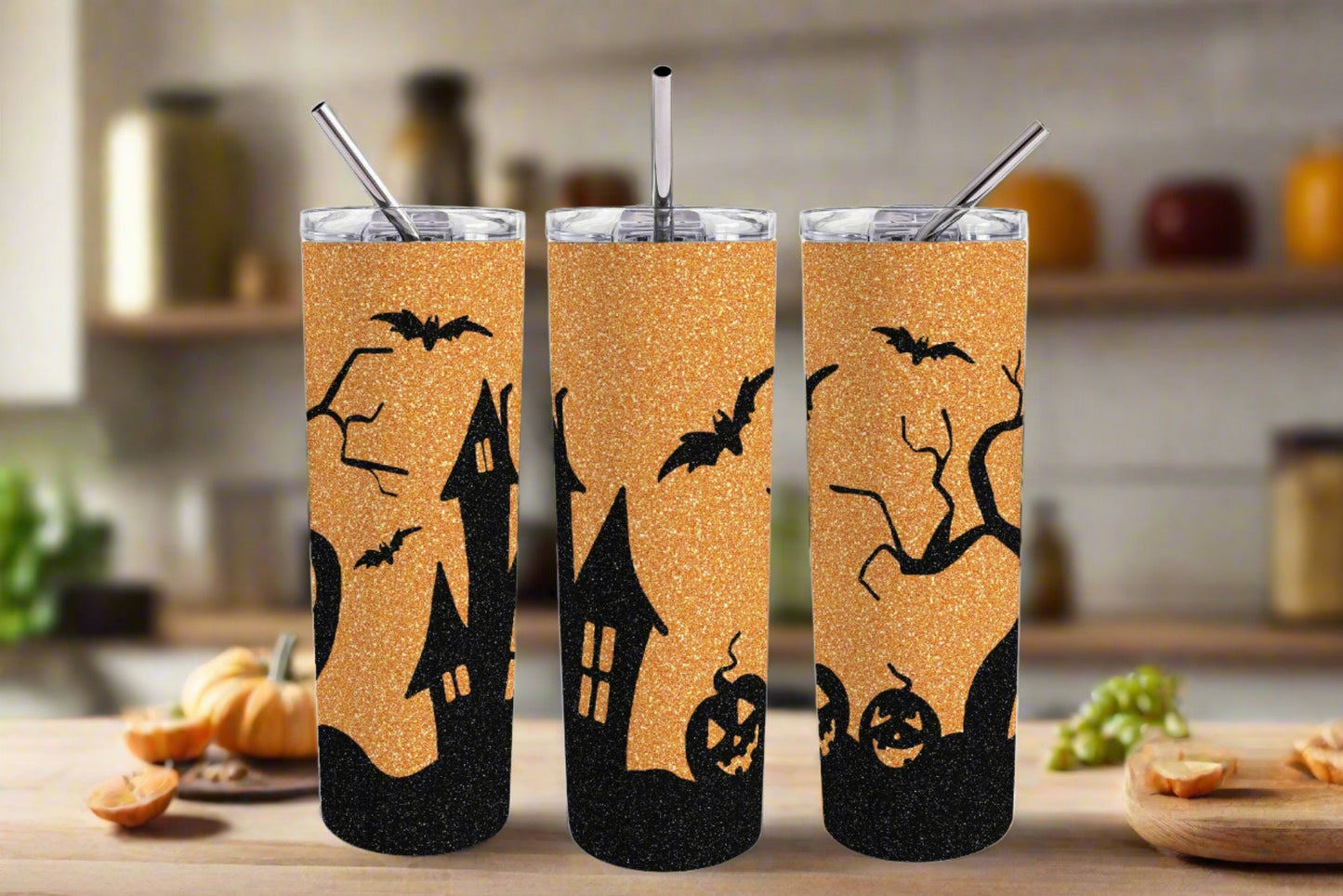 Haunted House 20 oz Halloween Skinny Tumbler