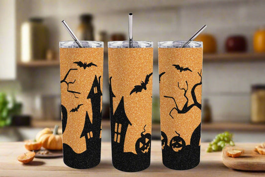 Haunted House 20 oz Halloween Skinny Tumbler