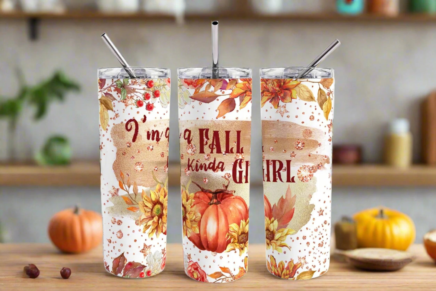 I'm a Fall Kinda Girl 20 oz Sublimated Skinny Tumbler - Kato Kreations