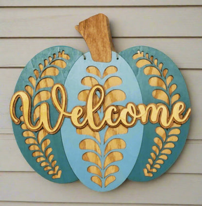 Laser Cut Pumpkin Welcome Sign