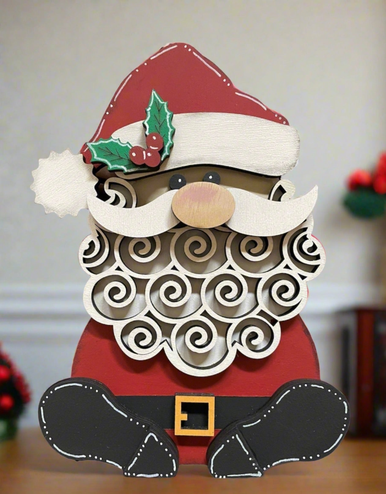 Laser Cut Santa Shelf Sitter - Kato Kreations