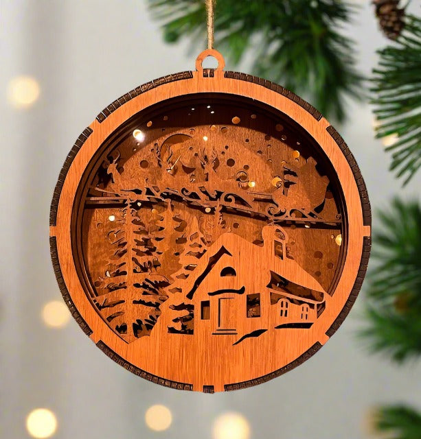 Layered Christmas Ornament, Lighted - Kato Kreations