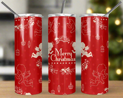 Merry Christmas 20 oz Sublimated Skinny Tumbler