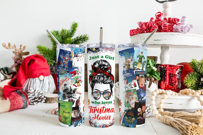 Messy Bun Girl Christmas Tumbler - Kato Kreations