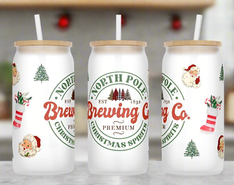 North Pole Brewing Co. 16oz Frosted Glass Can - Kato Kreations