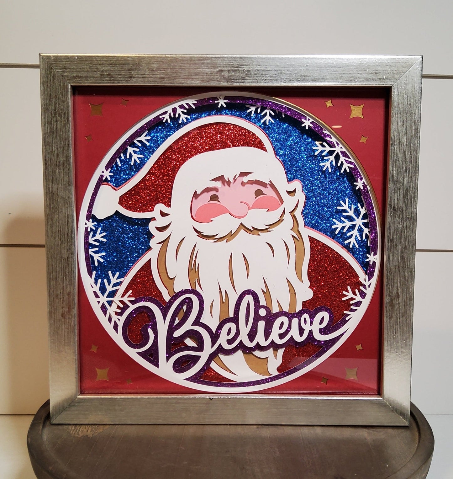 Santa Claus "Believe" Christmas Shadow box