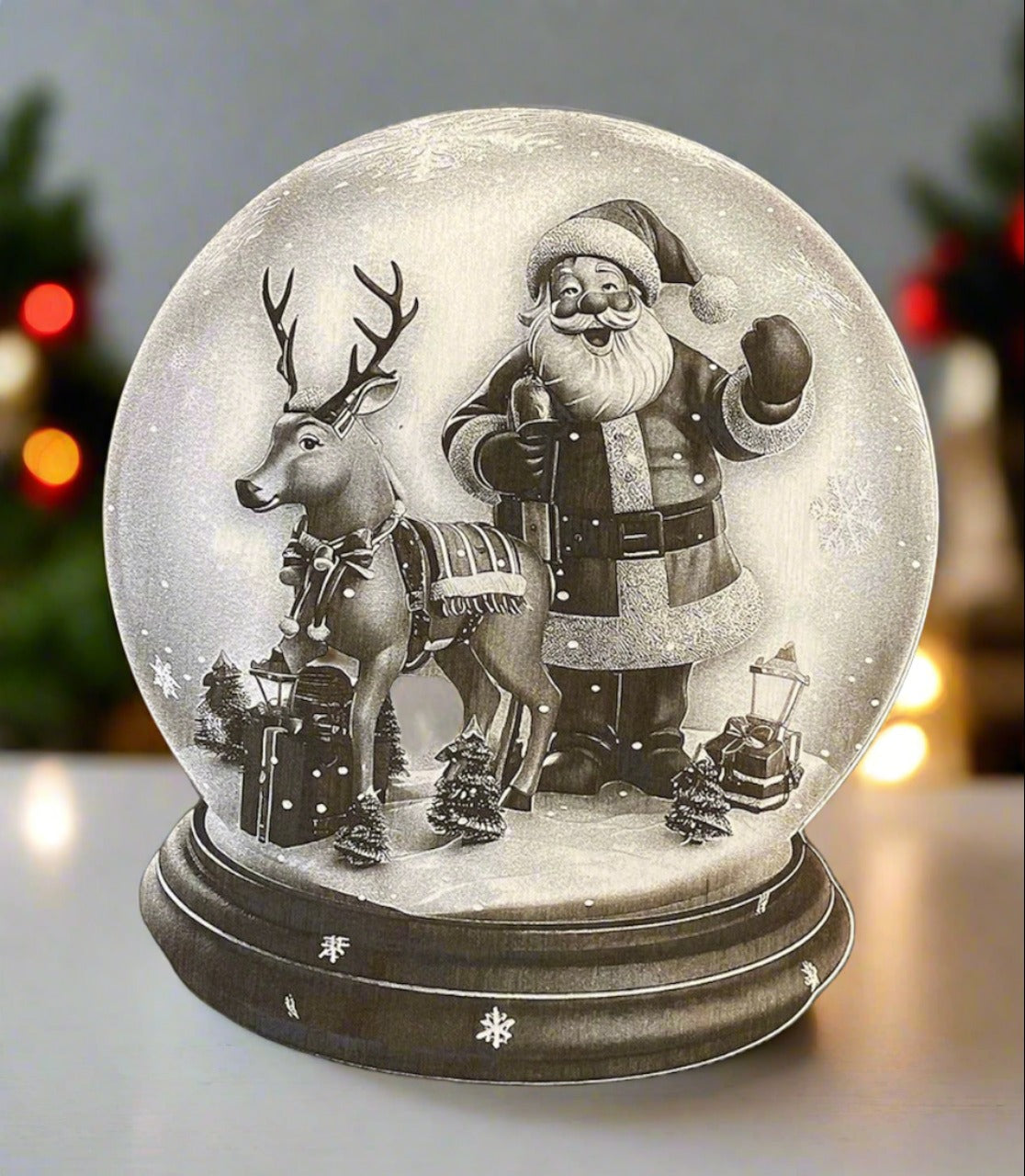 Santa Snow Globe with Stand - Kato Kreations