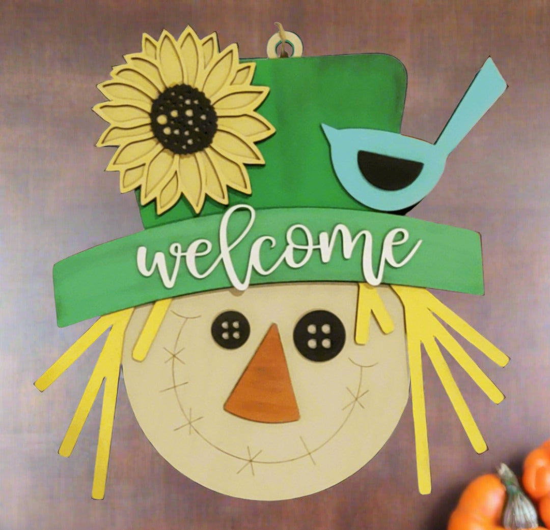 Scarecrow Welcome Sign Door Hanger