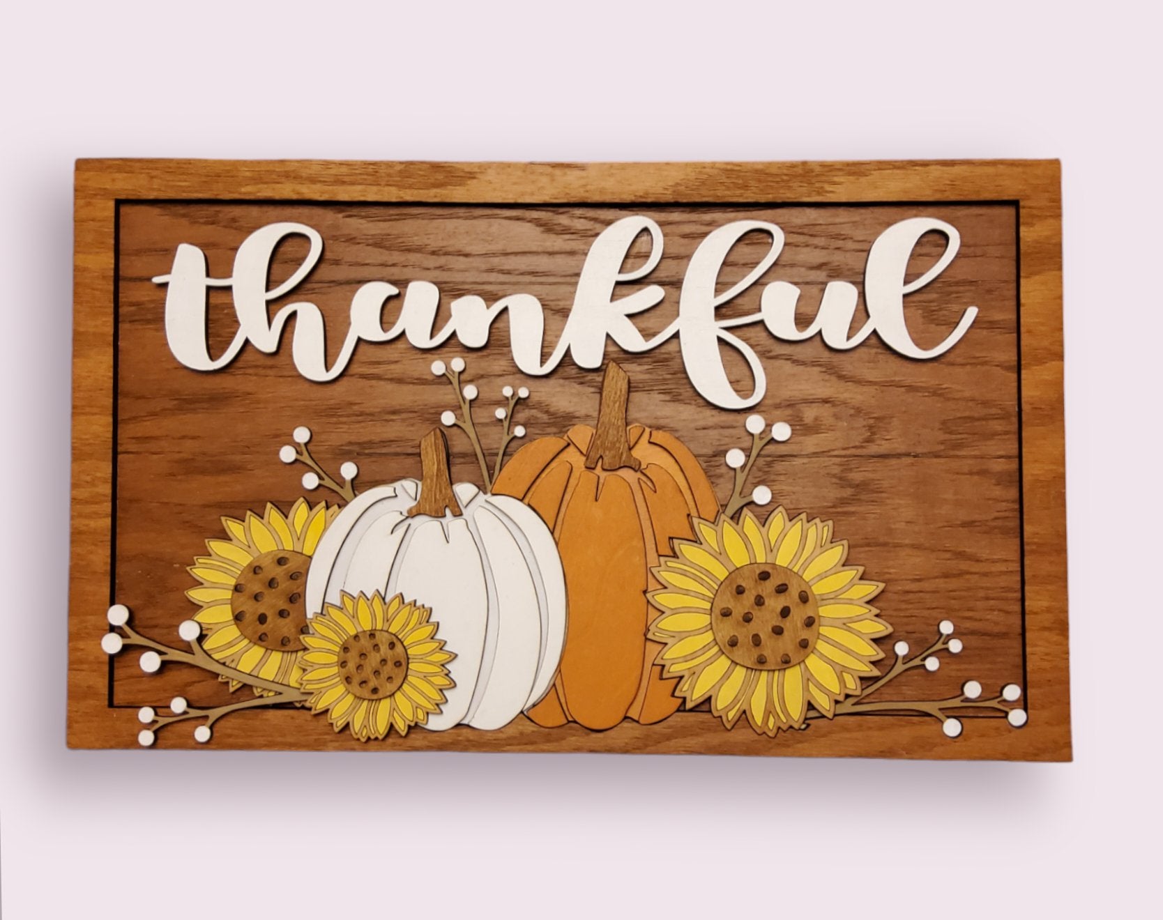 Thankful Laser Art Wood Sign