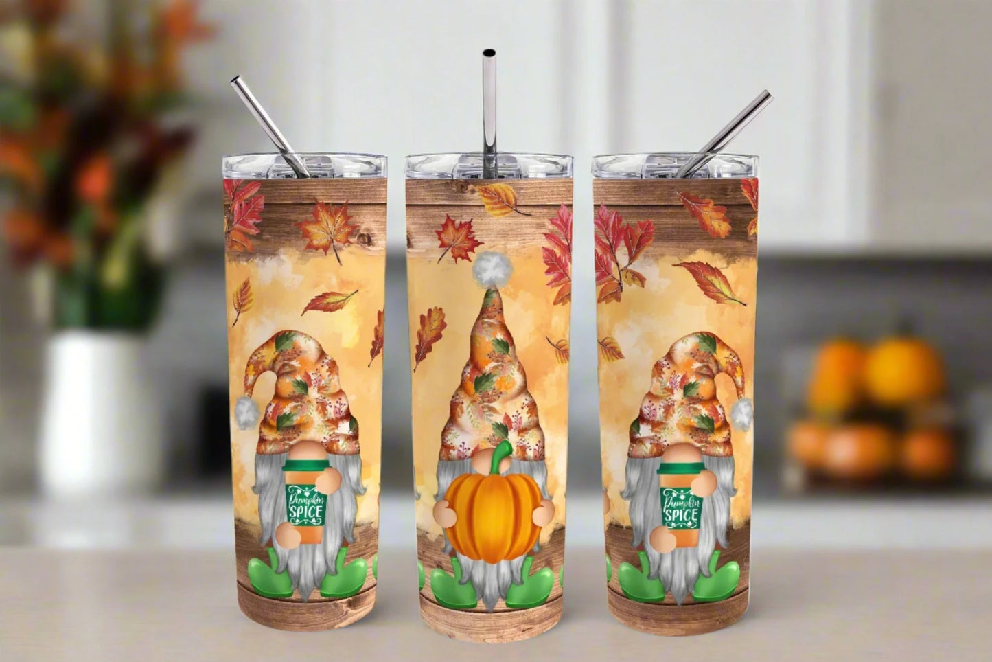 Three falls gnomes 20 oz skinny tumbler - Kato Kreations