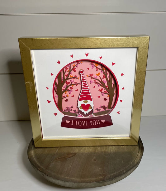 Valentine's Day Gnome Shadow Box